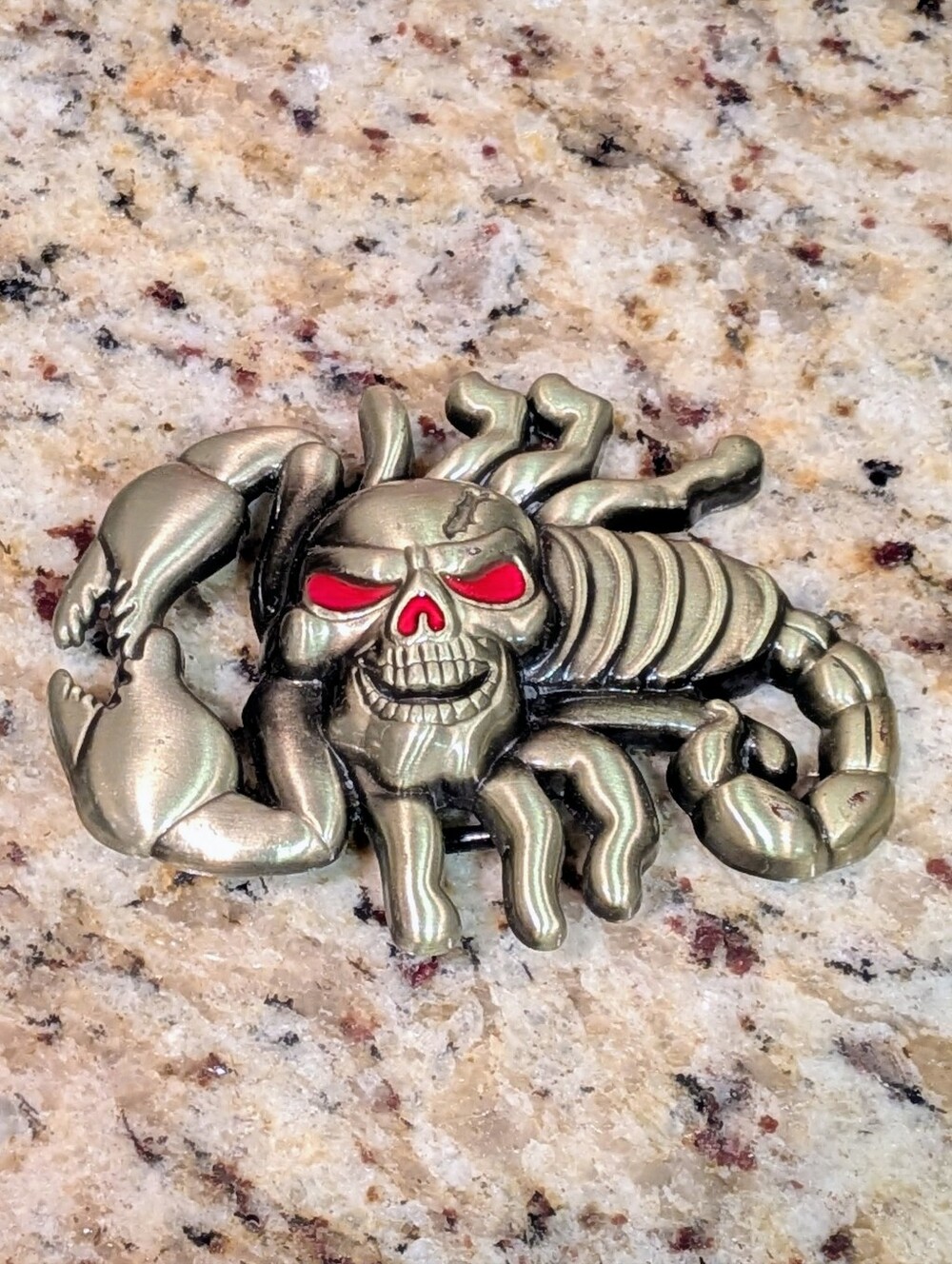 EUC Scorpion and Skull Brass Tone Belt Buckle